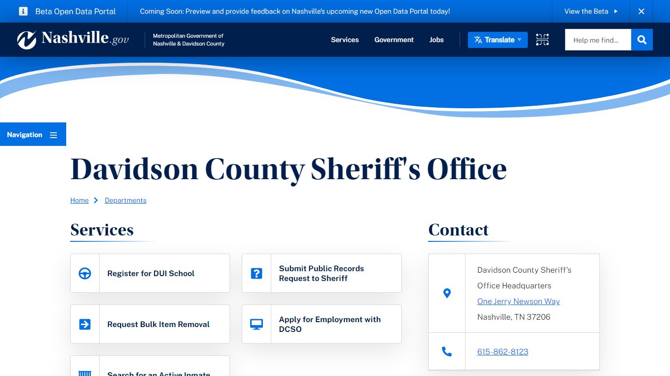 Davidson County Sheriff's Office | Nashville.gov